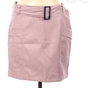 Kendall + Kylie Faux Leather Paperbag Waist Mini Skirt Belted Size M